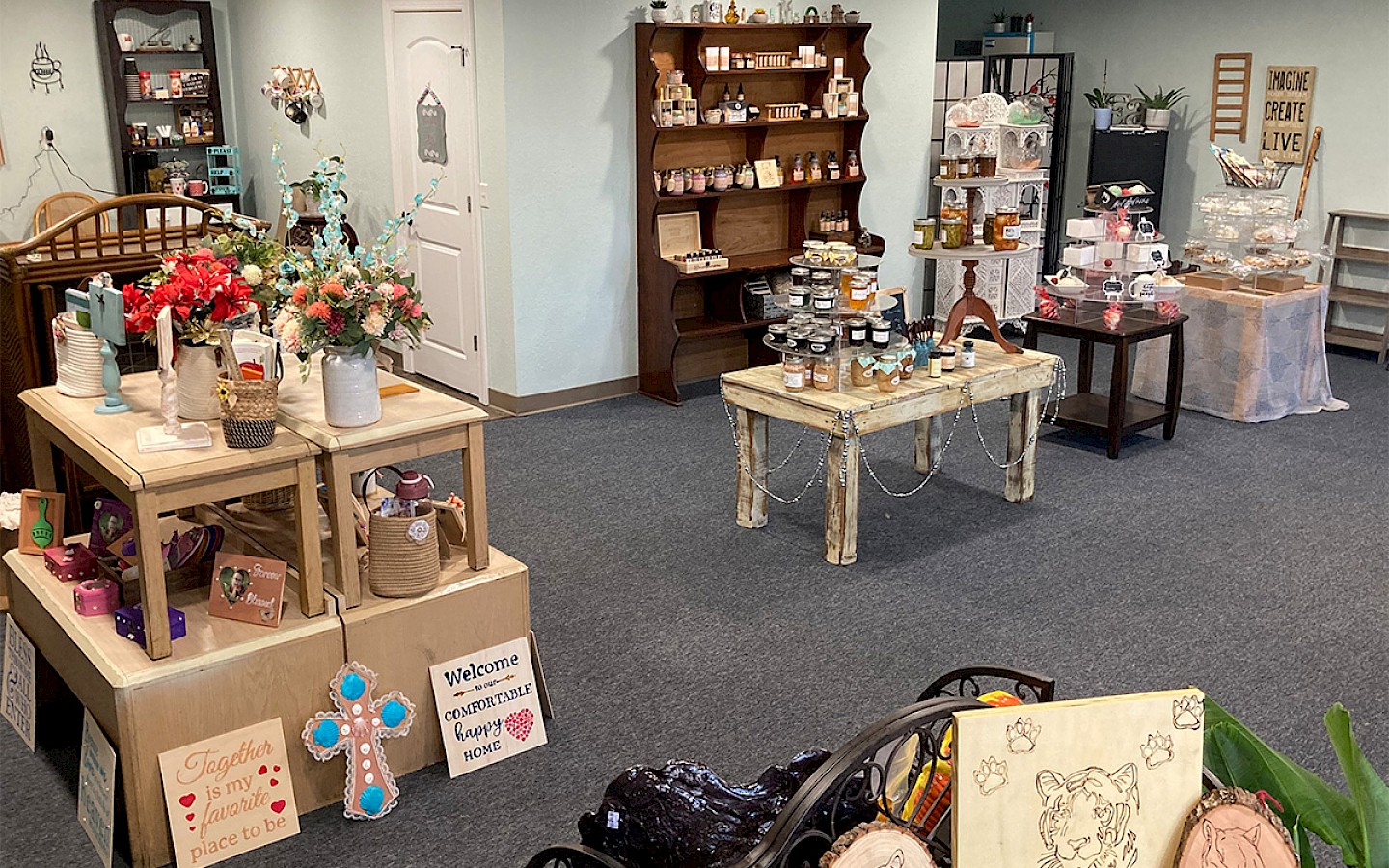 inside store photo of various items on display for sale
