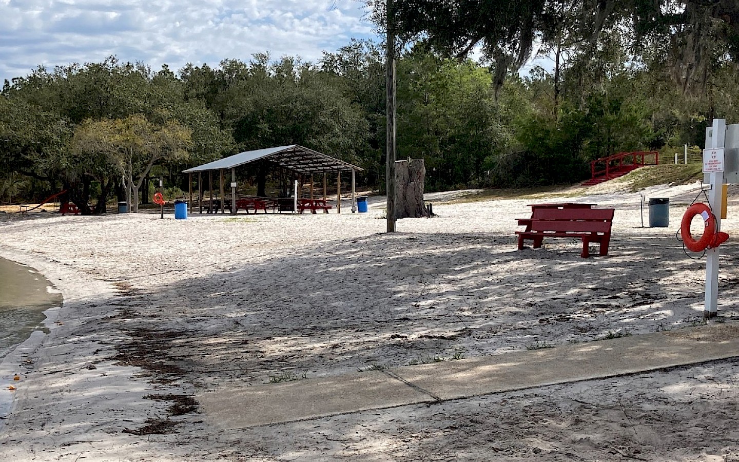 large open pavillion, next to boat lake