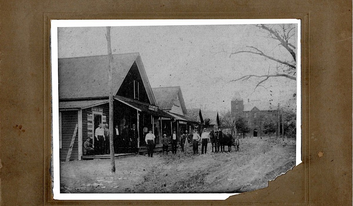historic photo of downtown Vernon in the 1800s